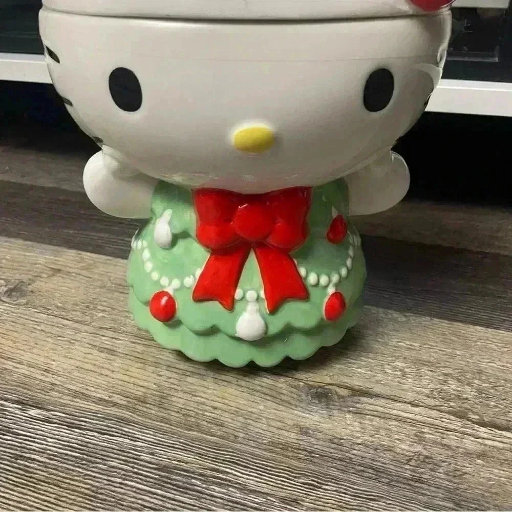 Hello Kitty Ceramic Christmas Tree Dress Cookie Jar NEW 2024